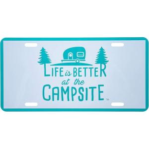 imageCamco Life is Better at The Campsite Novelty Vehicle Front License Plate  Perfect for RVs Campers and Trailers and More 6quot x 12quot Navy Blue 53250Teal
