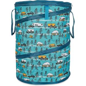 imageCamco Life is Better at The Campsite Sketch RV and Trees PopUp Utility Container  18inch x 24inch 42990 TealTeal