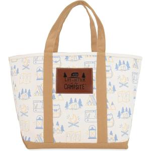 imageCamco Life is Better at the Campsite Canvas Tote Bag  Features a HeavyDuty Cotton Canvas Design with Reinforced Base a Unique RVThemed Adventure Print and a Zippered Top Closure  XLarge 53128Multicolor