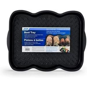 imageCamco MultiPurpose Shoe Tray with AntiSlip Pattern  Perfect for Holding Work Boots Tools and Pet Accessories Protects Your Floor from Messes Also Great for Gardening and Outdoors Small 42894