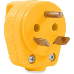 imageCamco Power Grip CamperRV Mini Replacement Plug  Attach 30 Amp Plug to Existing RV Extension Cord  Features 30 Amp RV Plug NEMA TT30P ampamp Ergonomic Designed Handle  Rated for 125 V3750 W 55283