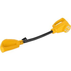 imageCamco PowerGrip CamperRV Dogbone Electrical Adapter  Features 30Amp Male NEMA TT30P and 50Amp Female NEMA 1450R Ends  Rated for 125V3750W 55185