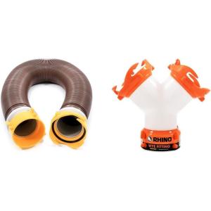 imageCamco Revolution 10Foot CamperRV Sewer Hose Kit  Features PreAttached 360Degree Rotating Fittings  Includes Wire Guards 3963910 Extension Hose  Sewer Hose