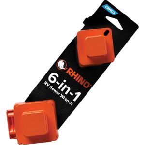 imageCamco RhinoFLEX 6in1 RV Sewer Wrench  Compatible with 3Inch and 4Inch Male or Female Sewer Cleanout Plugs Slotted or Flush Sewer Plugs and All 4in1 Adapters 39755Wrench