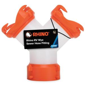 imageCamco RhinoFLEX CamperRV Wye Sewer Hose Fitting  Features 360Degree Swivel Ends ampamp BuiltIn Gaskets for Odor Tight Connection  Allows for 2 Sewer Hoses to Connect to the Same Dump Station 39812quantity 1