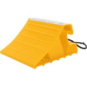 imageCamco Standard Wheel Chock for Trailers ampamp RVs  Heavy Duty Trailer Wheel Chock Constructed of Durable Plastic wUV inhibitors  for Use wTires Up to 26inches  ReHitch in Confidence  44412Large w Rope