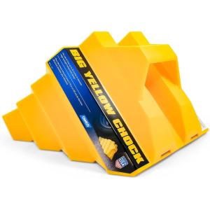 imageCamco Standard Wheel Chock for Trailers ampamp RVs  Heavy Duty Trailer Wheel Chock Constructed of Durable Plastic wUV inhibitors  for Use wTires Up to 26inches  ReHitch in Confidence  44412Extra Large