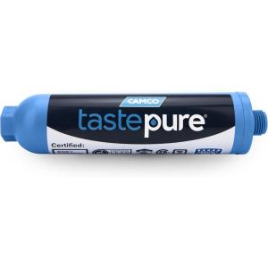 imageCamco Tastepure CamperRV Water Filter  Inline Water Filter Reduces Bad Taste Odor Chlorine ampamp Sediment  Ideal for RVs Campers Travel Trailers Boats  Made in the USA  400411 Count Pack of 1