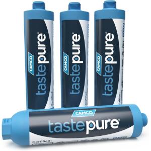 imageCamco Tastepure CamperRV Water Filter  Inline Water Filter Reduces Bad Taste Odor Chlorine ampamp Sediment  Ideal for RVs Campers Travel Trailers Boats  Made in the USA  400414 Count Pack of 1