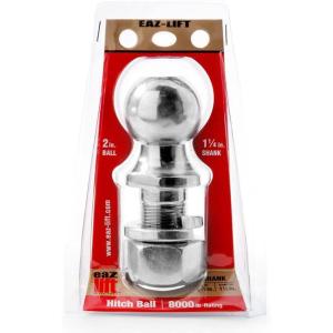 imageEazLift 48226 2quot Hitch Ball with 1 14quot Shank Chrome Plated Heavy Duty Steel 8000 lb Rating2 Ball 1 14 Shank