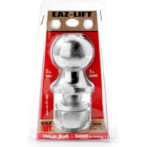 imageEazLift 48226 2quot Hitch Ball with 1 14quot Shank Chrome Plated Heavy Duty Steel 8000 lb Rating2 Ball 1 Shank