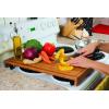 imageCamco Bamboo Stove Top Work Surface with Adjustable Legs ampamp Built in Juice Groove  Covers Stove Top to Create Additional Kitchen Workspace  2 Burner 43547