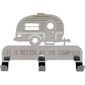 imageCamco Life is Better at The Campsite StickOn 3Hook KeyLeash Hanger  Ideal for Small Spaces  Made of Durable Stainless Steel  53368