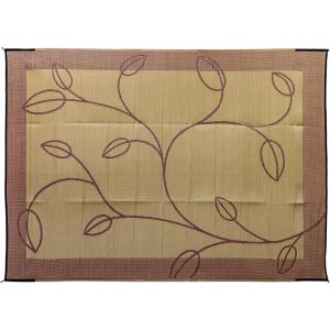 imageCamco 42823 Outdoor RV Awning Mat with Storage Bag 9Feet x 12Feet  The Perfect Outdoor Accessory with Multiple Uses  Bonus Storage Bag Included  Leaf BrownTan Design