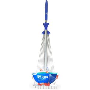 imageCamco Telescopic Collapsible Rake  Expands to 60quot Long with 22quot Width Rake  Folds to 30quot x 8 quot for Easy Storage  Great for Camping Gardening or Lawn Maintenance 42170Ships in Own Container