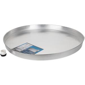 imageCamco 20860 30quot ID x 2quot Aluminum Water Heater Drain Pan with PVC Fitting30 Inch
