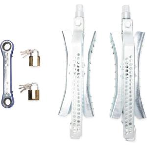 imageCamco EazLift 10Inch Metal Wheel Stop with Wrench and Lock for RVs  Fit a Tire Spacing 3 to 10inches  2Pack 44661
