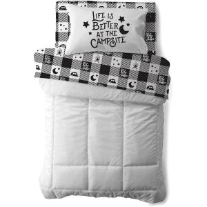 imageCamco Life is Better at The Campsite CamperRV Bunk Sized Bed Sheets  Features Camping Theme Design on Buffalo Plaid Pattern  Crafted of Soft Machine Washable Polyester  3Piece Set 53475RV Bunk Bed