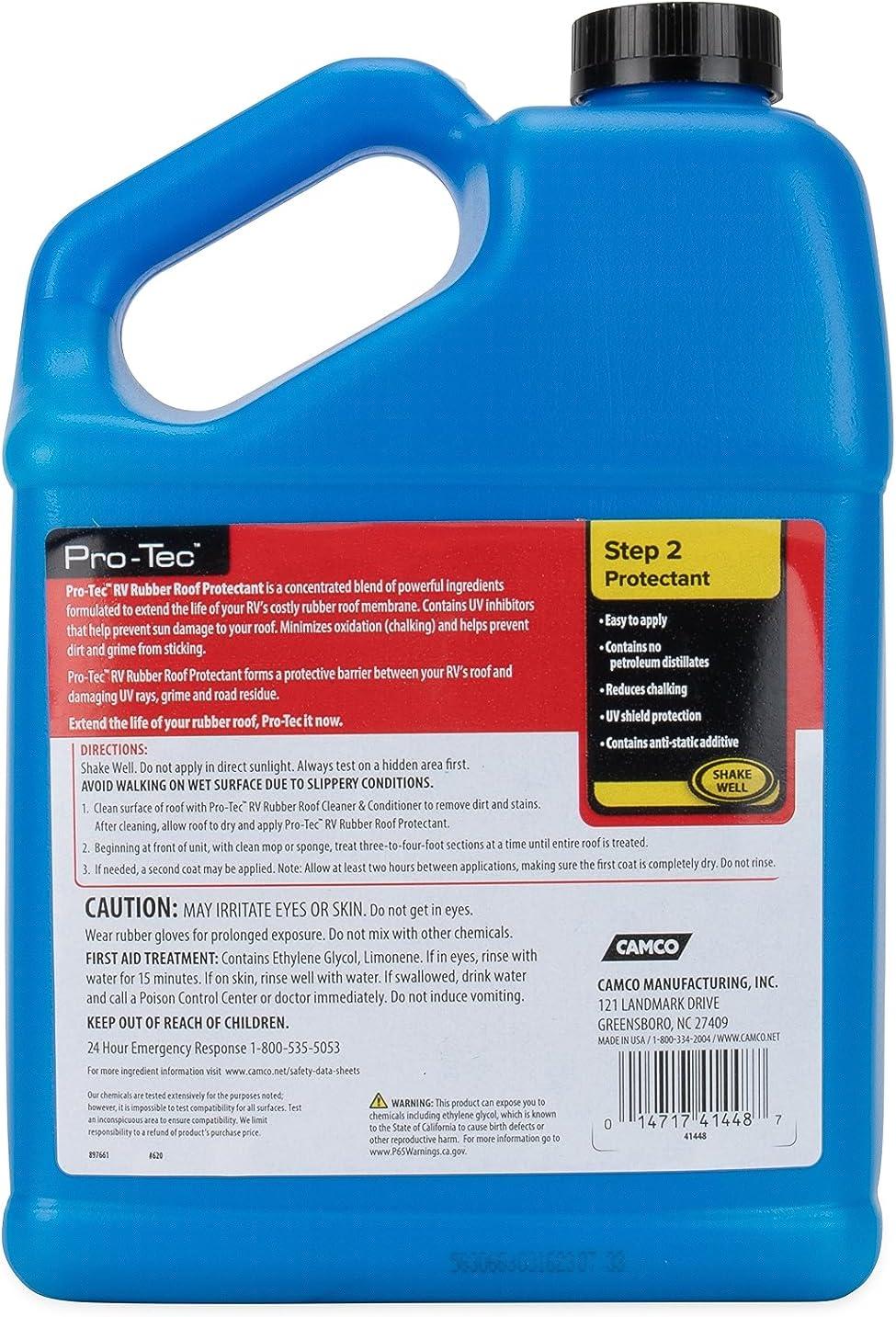imageCamco ProTec CamperRV Rubber Roof Care System  Protect RV Roof ampamp Stop Roof Chalking  Minimize Maintenance  1 Gallon 41453