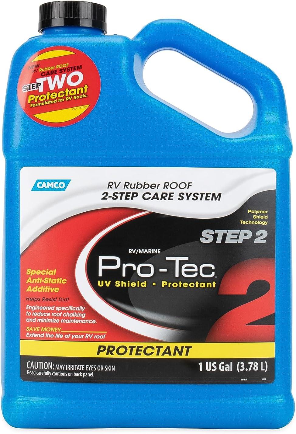 imageCamco ProTec CamperRV Rubber Roof Care System  Protect RV Roof ampamp Stop Roof Chalking  Minimize Maintenance  1 Gallon 41453