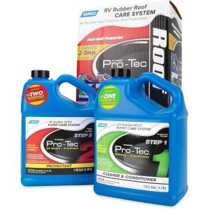 imageCamco ProTec CamperRV Rubber Roof Care System  Protect RV Roof ampamp Stop Roof Chalking  Minimize Maintenance  1 Gallon 41453