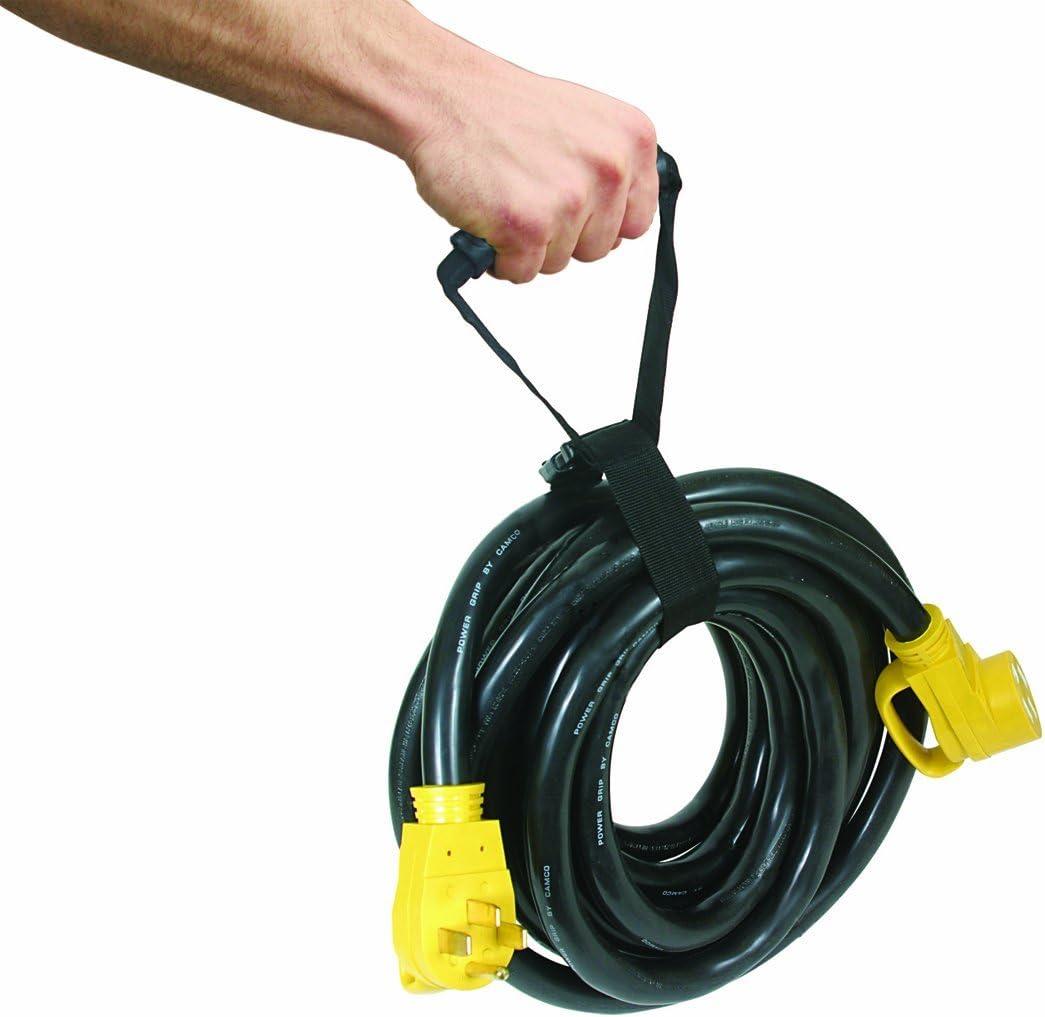 imageCamco 55001 Durable Storage Strap with Carrying Handle for Electrical Cords Neatly Organizes Wires Extension Cords and More For Toting and Storing  Black