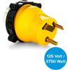 imageCamco Power Grip CamperRV 30A50A Locking Adapter  Compatible with 50Amp Locking Plugs  Weatherproof Connection  125 Volt  3750 Watt 55643
