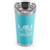 imageCamco Life is Better at The Campsite Tumbler  Heavy Duty Double Wall Vacuum Insulation  Crafted of 188 Stainless Steel  Unique Life is Better at The Campsite Design on Cool Blue  20oz 53057