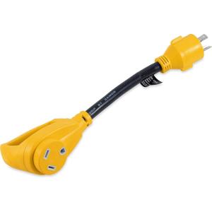 imageCamco 55272 12quot L530 AMP Locking 3Prong PlugTT30 30 AMP Standard Receptacle PowerGrip Generator Adapter12