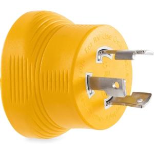 imageCamco Power Grip CamperRV Generator Adapter  Features a HeavyDuty 30 Amp Locking Male and Female Connection  Rated for 125 Volts  3750 Watts 55333One Size