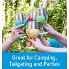 imageCamco Life is Better at The Campsite Wine Tumbler  Heavy Duty Double Wall Vacuum Insulation  Crafted of 188 Stainless Steel  Removable Green Yellow Blue ampamp Pink Stems  4Pk 8ozEach 53068