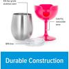 imageCamco Life is Better at The Campsite Wine Tumbler  Heavy Duty Double Wall Vacuum Insulation  Crafted of 188 Stainless Steel  Removable Green Yellow Blue ampamp Pink Stems  4Pk 8ozEach 53068