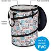 imageCamco PopUp Utility Container  Features Heavy Duty Liner ampamp Zipper Close Lid  Holds 30Gallon KitchenSize Trash Bags  Stands 2Ft Tall ampamp Collapses for RV Storage and Organization 42998Graffiti