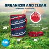 imageCamco PopUp Utility Container  Features Heavy Duty Liner ampamp Zipper Close Lid  Holds 30Gallon KitchenSize Trash Bags  Stands 2Ft Tall ampamp Collapses for RV Storage and Organization 42998Patriotic