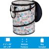 imageCamco PopUp Utility Container  Features Heavy Duty Liner ampamp Zipper Close Lid  Holds 30Gallon KitchenSize Trash Bags  Stands 2Ft Tall ampamp Collapses for RV Storage and Organization 42998Graffiti