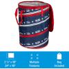imageCamco PopUp Utility Container  Features Heavy Duty Liner ampamp Zipper Close Lid  Holds 30Gallon KitchenSize Trash Bags  Stands 2Ft Tall ampamp Collapses for RV Storage and Organization 42998Patriotic