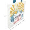 image:imageCamco Life is Better at The Campsite Canvas Tote Magnetic ClosureBeige With Sunrise Design