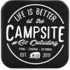 image:imageCamco Life is Better at The Campsite Hitch Receiver Cover  Protects Your Trailer Hitch Receiver from Debris Dirt Water and Rust  Life is Better at The Campsite Sketch Logo BlackSilver 53410Life is Better at the Campsite Emblem