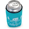 image:imageCamco Life is Better at The Campsite Sleeve  Neoprene Soda or Beer Coolie Fits 12 oz Cans Navy Blue and Gold Seal  53247Teal Blue
