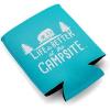image:imageCamco Life is Better at The Campsite Sleeve  Neoprene Soda or Beer Coolie Fits 12 oz Cans Navy Blue and Gold Seal  53247Teal Blue