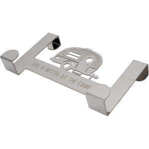 image:imageCamco Life is Better at The Campsite OverTheCabinet Hooks  Convenient to Use and Fits 34inch Thick Cabinet Doors  Made of Stainless Steel  2Pack 53382 Silver SmallMedium