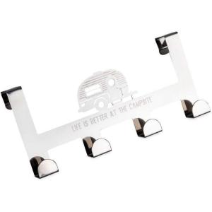 image:imageCamco Life is Better at The Campsite OverTheCabinet Hooks  Convenient to Use and Fits 34inch Thick Cabinet Doors  Made of Stainless Steel  2Pack 53382 Silver SmallLarge
