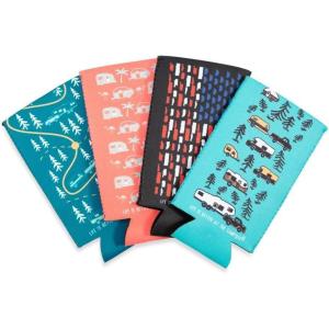 image:imageCamco Life is Better at The Campsite Sleeve  Neoprene Soda or Beer Coolie Fits 12 oz Cans Navy Blue and Gold Seal  53247Multicolor