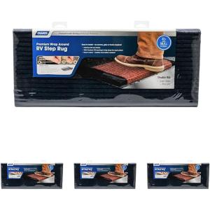image:imageCamco RV Wrap Around Double Ribbed Step Rug  Easy Install  Easy to Clean  Blue 42954Blue
