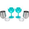 image:imageCamco Life is Better at The Campsite Stainless Steel Wine Tumbler 2Pack  Features Heavy Duty Double Wall Vacuum Insulation amp Removable Navy Red Green amp Yellow Stems  Holds 8oz Each  Blue53484