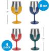 image:imageCamco Life is Better at The Campsite Stainless Steel Wine Tumbler 4Pack  Features Heavy Duty Double Wall Vacuum Insulation amp Removable Navy Red Green amp Yellow Stems  Holds 8oz Each 53465