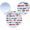 image:imageCamco Life is Better at the Campsite Dishware Set  Includes 4 large dinner plates 4 small salad plates and 4 bowls  Top rack dishwasher safe  Multicolor RV and truck design 53295
