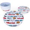 image:imageCamco Life is Better at the Campsite Dishware Set  Includes 4 large dinner plates 4 small salad plates and 4 bowls  Top rack dishwasher safe  Multicolor RV and truck design 53295