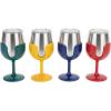 image:imageCamco Life is Better at The Campsite Stainless Steel Wine Tumbler 4Pack  Features Heavy Duty Double Wall Vacuum Insulation amp Removable Navy Red Green amp Yellow Stems  Holds 8oz Each 53465