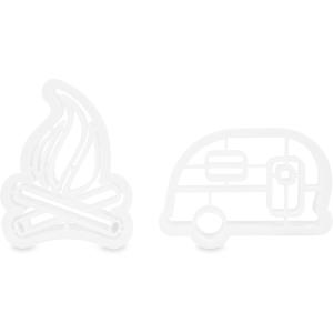 image:imageCamco 53369 Life is Better at The Campsite Cookie Cutters  Perfect for Making Decorative Cookies  Includes 1 Campfire and 1 RV Cookie Cutter White